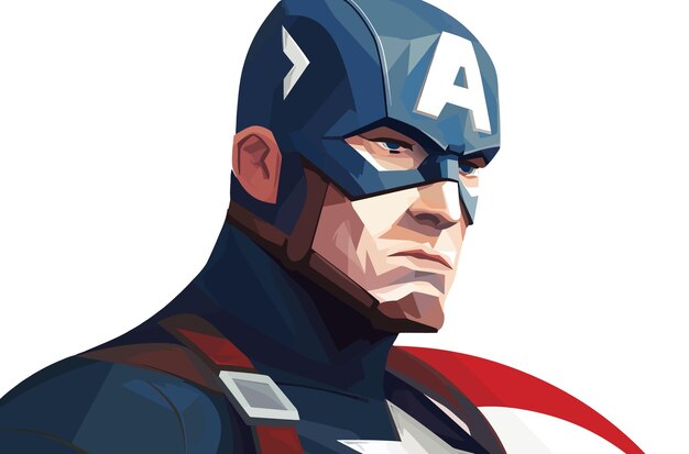 Комиксы о супергероях капитан америка супергерой плакат портрет мститель векторная иллюстрация